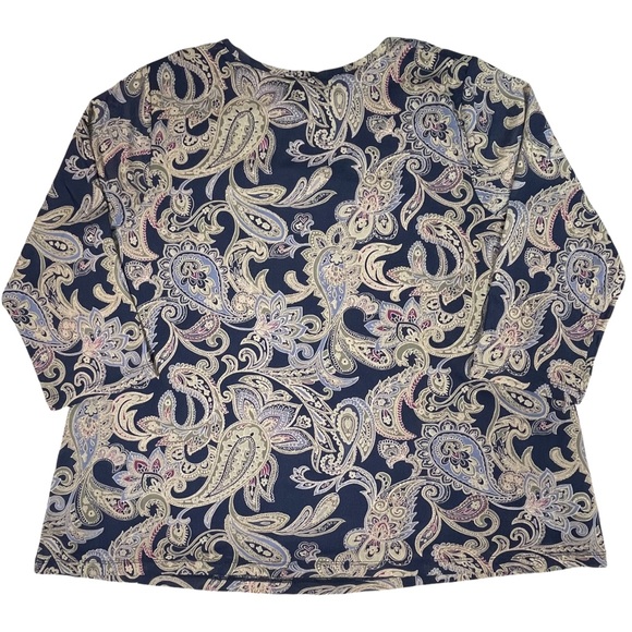 Croft & Barrow plus size 2x 3/4 sleeves floral paisley layered vneck blouse EUC - Picture 8 of 13